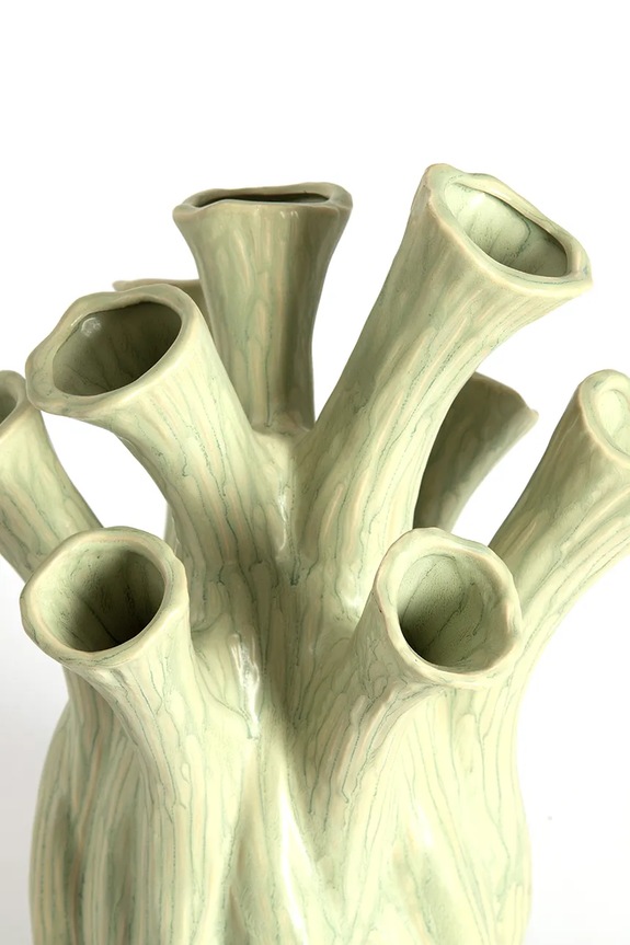 Light & Living wazon dekoracyjny z ceramiki szkliwionej 20 x 24,5 cm 5765881 zielony AA00