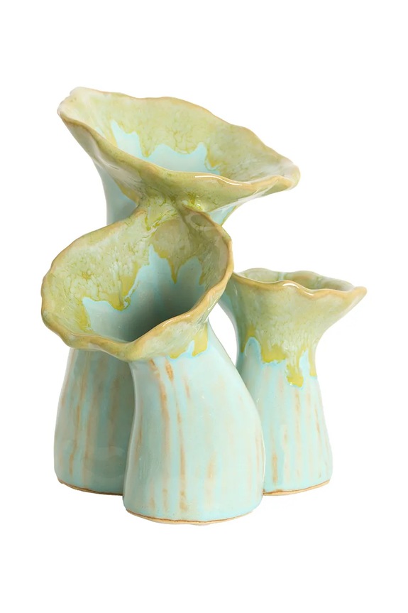 Light & Living wazon dekoracyjny z ceramiki szkliwionej 18 x 13 x 17,5 cm zielony 5776676