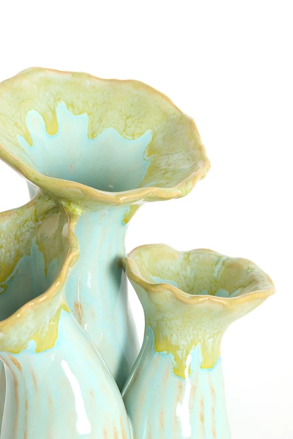 Light & Living wazon dekoracyjny z ceramiki szkliwionej 18 x 13 x 17,5 cm 5776676 zielony AA00