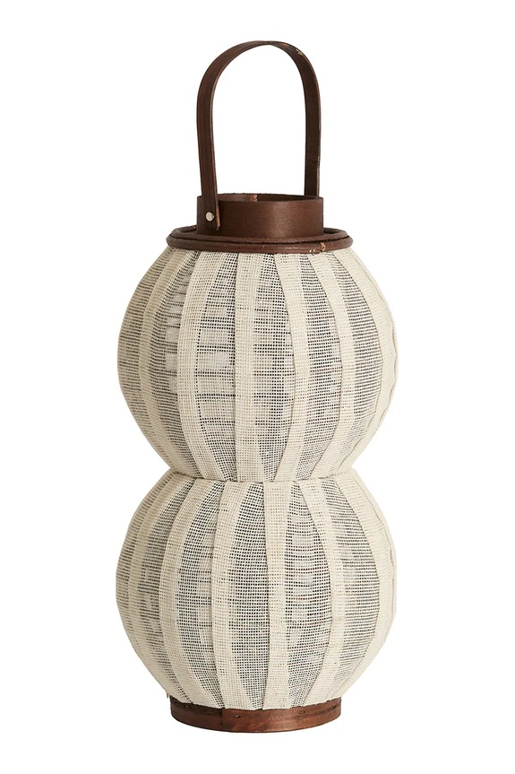 Light & Living lampion decorativ din lemn 23 x 48 cm alb 7795982
