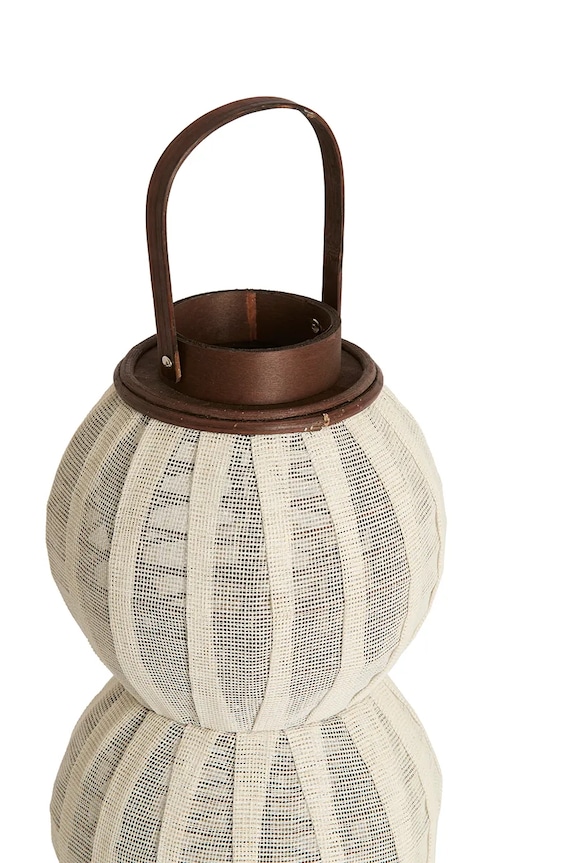Light & Living lampion decorativ din lemn 23 x 48 cm 7795982 alb AA00