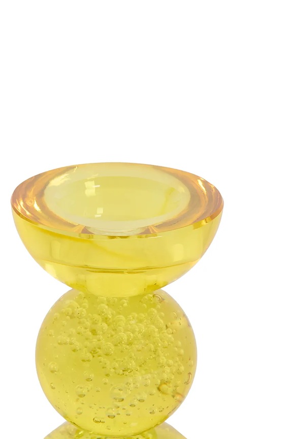 Light & Living sfeşnic decorativ din sticlă colorată 8 x 12 cm 6085003 galben AA00
