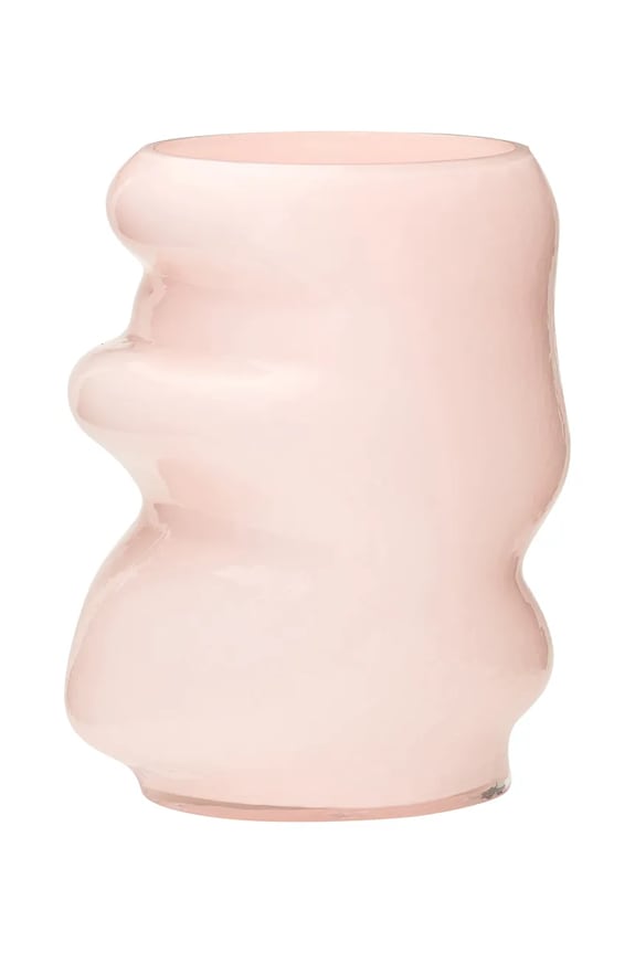 Hübsch vază decorativă din sticlă colorată 20 x 16 x 25 cm roz 662115
