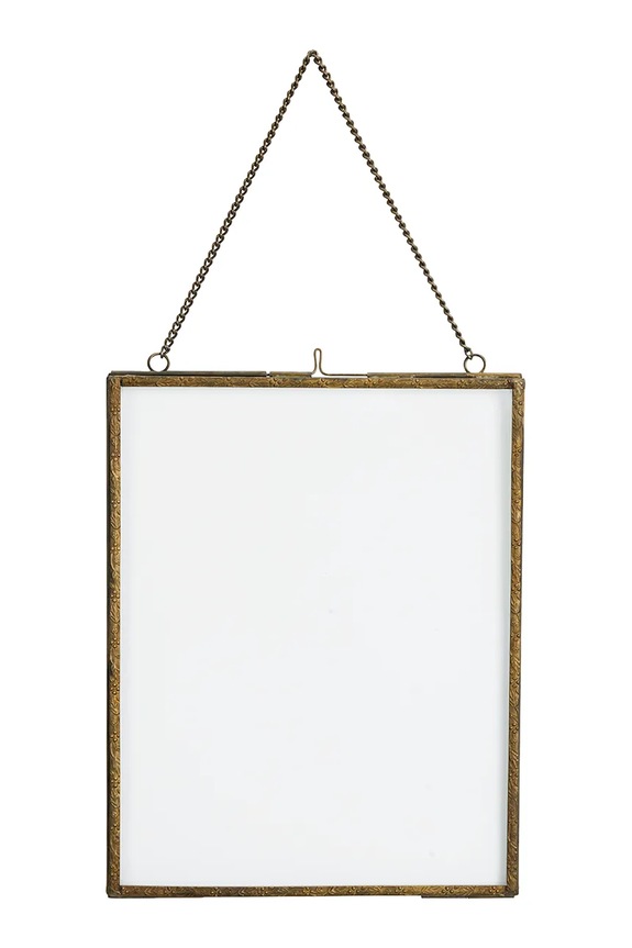 Madam Stoltz rámik závesný z kovu s efektom vintage 20 x 25 cm hnedá PCH30152A