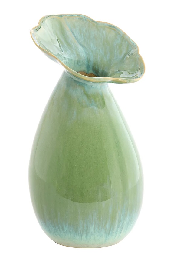 Light & Living wazon dekoracyjny z ceramiki 15,5 x 29 cm 5774581 zielony AA00