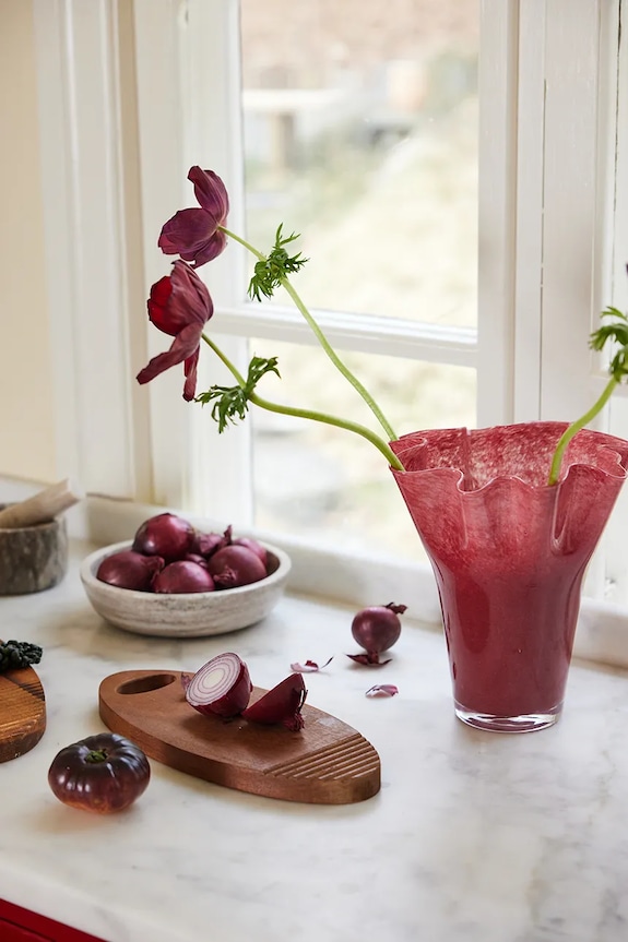 Sagaform βάζο επιδαπέδιο από γυαλί 20 x 20 x 24,5 cm 5018513 μπορντό AA00