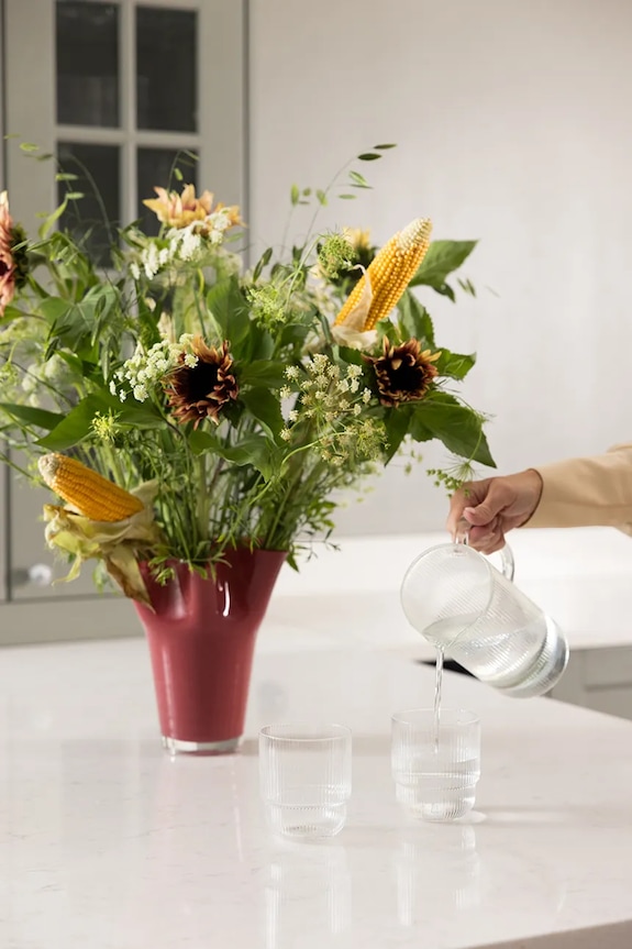 Σαλόνι και υπνοδωμάτιο Sagaform βάζο επιδαπέδιο από γυαλί 20 x 20 x 24,5 cm 5018513 μπορντό