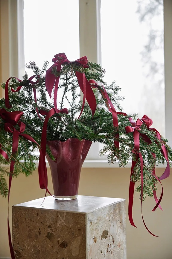 Sagaform βάζο επιδαπέδιο από γυαλί 20 x 20 x 24,5 cm μπορντό 5018513