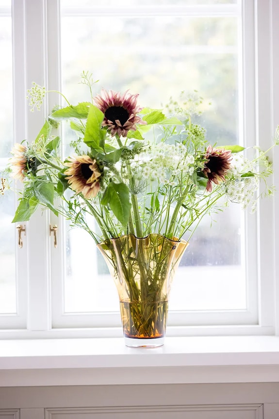 Sagaform βάζο επιδαπέδιο από γυαλί 20 x 20 x 24,5 cm κίτρινο 5018376