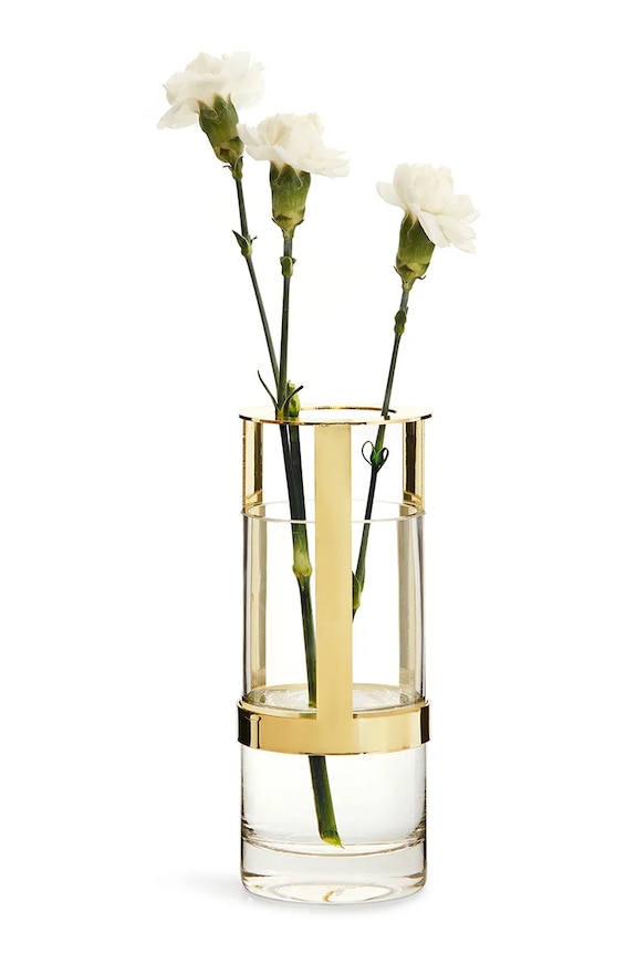 Sagaform Βάζο επιδαπέδιο από μέταλλο 8 x 15 cm 5018041 κίτρινο AA00