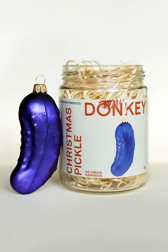 Στολίδι για το Χριστουγεννιάτικο δέντρο Donkey Christmas Pickle μπλε 300987