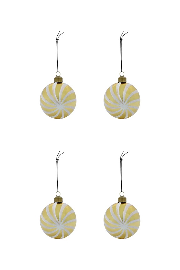 House Doctor set palle da natale HDDelic Jyle 8 cm pacco da 4 beige 206862200