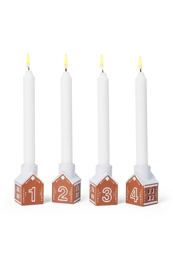 Lifestyle Dekorativní svícen Kähler Gingerbread Advent 7,5 x 5 cm 4-pack 693538 vícebarevná
