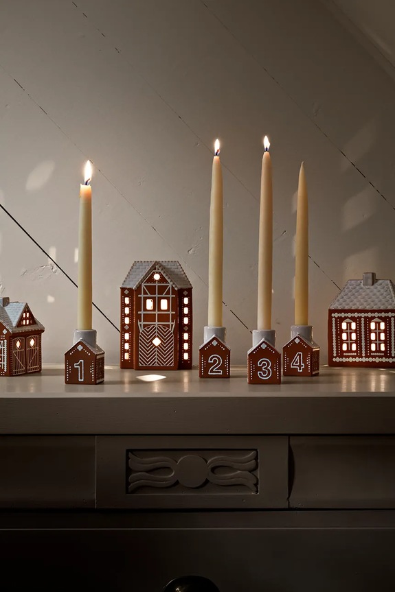 Dekorativní svícen Kähler Gingerbread Advent 7,5 x 5 cm 4-pack 693538