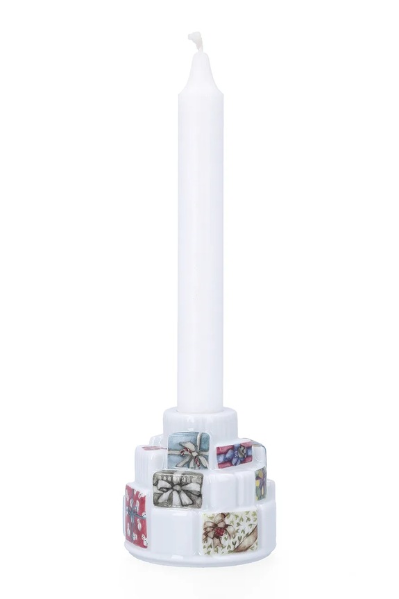 Dekorativní svícen Kähler Hammershoi Christmas Gifts 20 x 9,5 x 9,5 cm 693158 bílá AA00