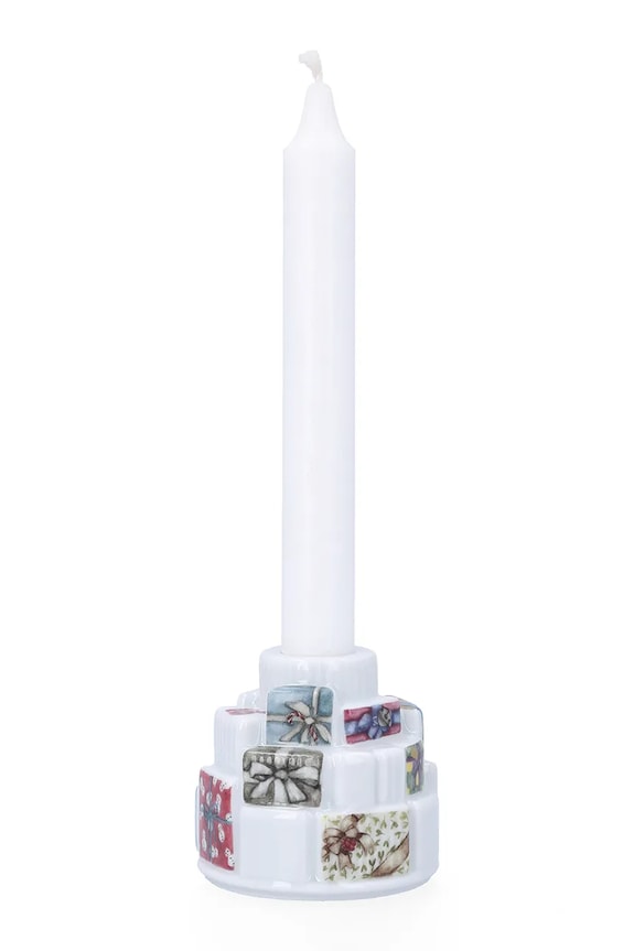 Dekorativní svícen Kähler Hammershoi Christmas Gifts 20 x 9,5 x 9,5 cm 693158 bílá AA00