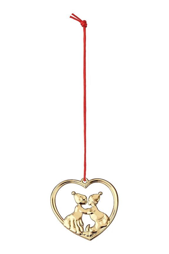 Závěsná dekorace Rosendahl Kissing Elves 6,5 cm žlutá 33108.