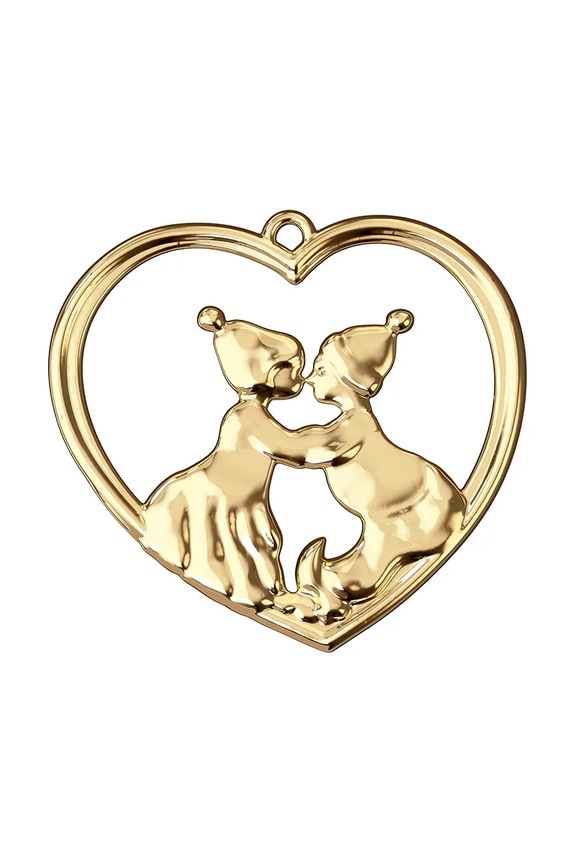 Závěsná dekorace Rosendahl Kissing Elves 6,5 cm 33108. žlutá AA00