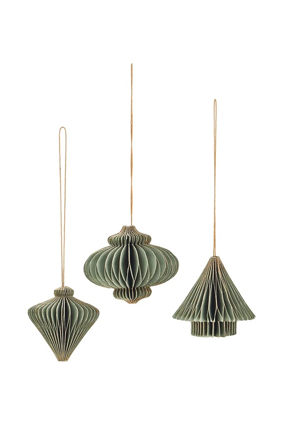 Madam Stoltz pandantiv de Crăciun 4 cm 3-pack verde MS2311.16B