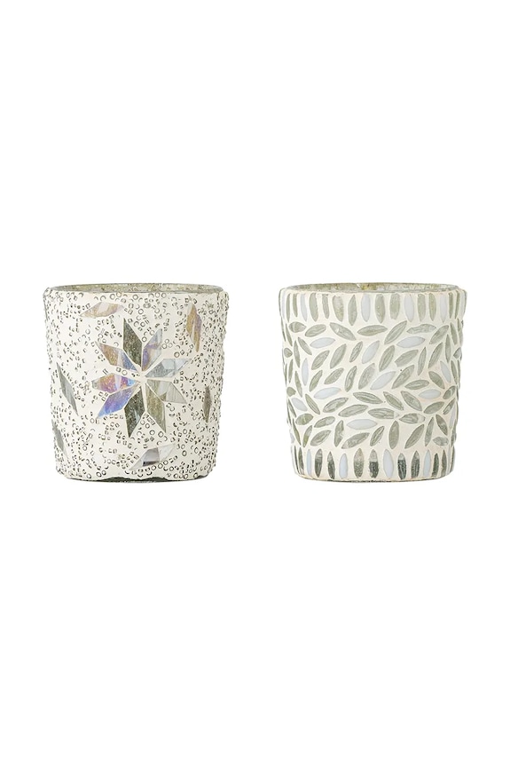 Bloomingville świecznik dekoracyjny 6,5 x 7,5 cm 2-pack zielony 82068428