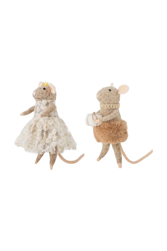 Bloomingville decorațiuni de crăciun 13 x 23 x 9 cm 2-pack 82061879 bej AA00