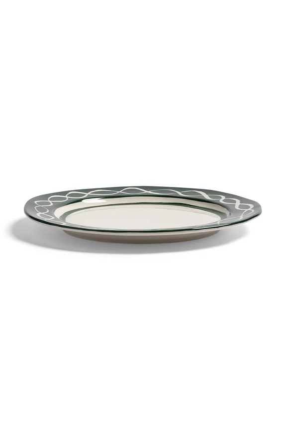 &k amsterdam zestaw talerzy deserowych festivo M/22,5 cm 2-pack 2192.04 zielony AA00