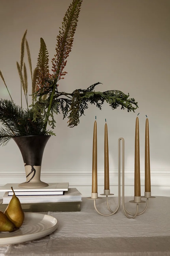 ferm LIVING świecznik dekoracyjny beżowy 1104266338