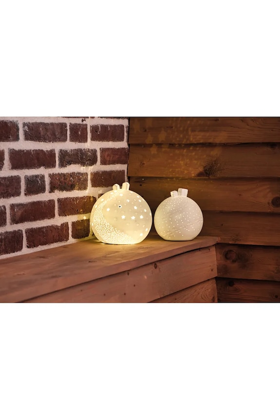 Lifestyle Raeder decorațiune LED de Crăciun din porțelan C90142 alb