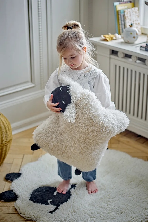 Σαλόνι και υπνοδωμάτιο Μάλλινο χαλί Bloomingville Dolly 82062350 λευκό