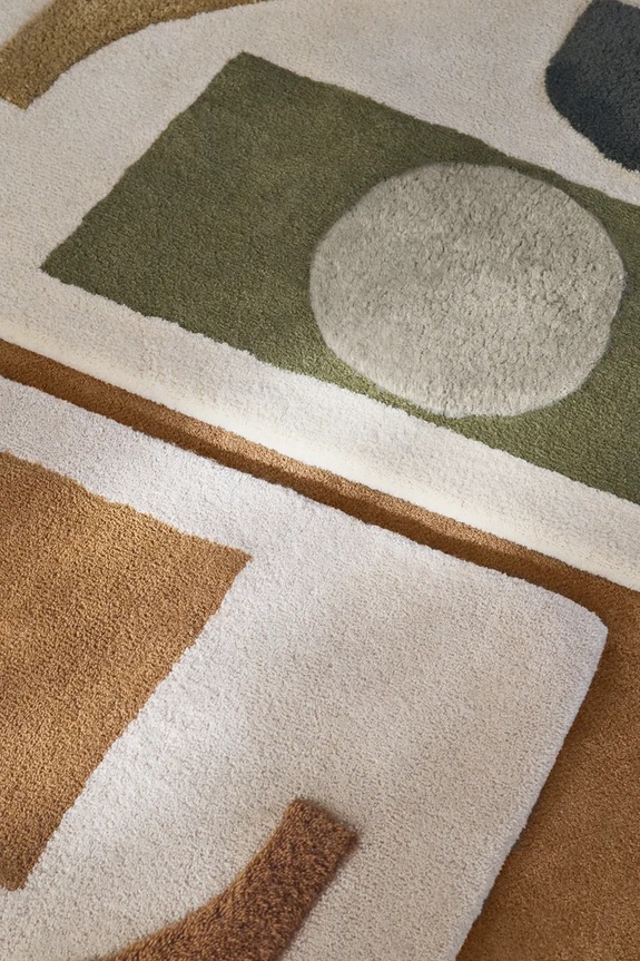 Salon i sypialnia ferm LIVING dywan wełniany 1104269848 multicolor