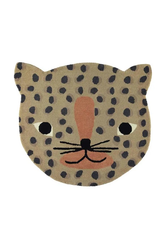 Vlněný kobereček OYOY Leopard 94 x 84 cm vícebarevná 1100515