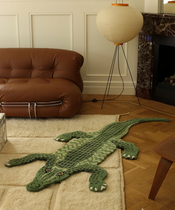 Doing Goods gyapjú szőnyeg Coolio Crocodile 202 x 89 cm zöld 1.45.10.038.060.5