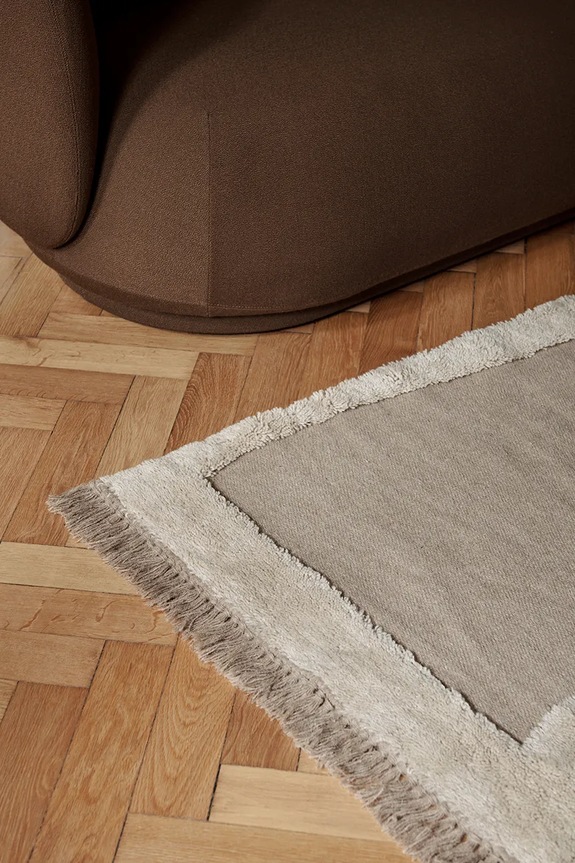 Salon i sypialnia ferm LIVING dywan wełniany Alley Wool Rug 140 x 200 cm 1104266308 brązowy