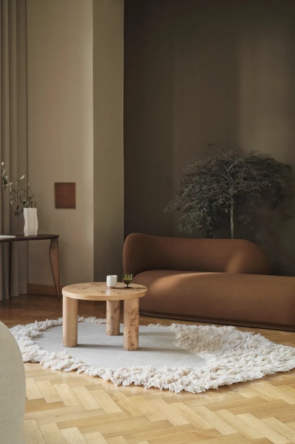 Dnevni boravak i spavaća soba Vuneni tepih ferm LIVING Norte Rug 150 x 200 cm 1104268204 bež