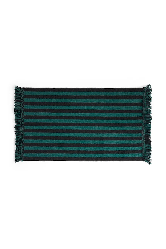 HAY dywanik wełniany Stripes and Stripes 52 x 95 cm turkusowy AD855.B074.AB80