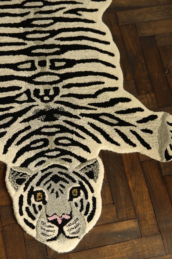 Doing Goods dywan wełniany Snowy Tiger 150 x 90 x 2 cm multicolor 1.45.10.005.020.5