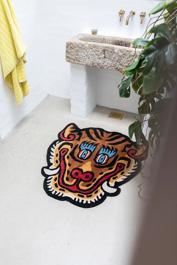 Obývacia izba a spálňa Vlnený koberec Bongusta Tiger Face 92 x 100 cm BON51 viacfarebná