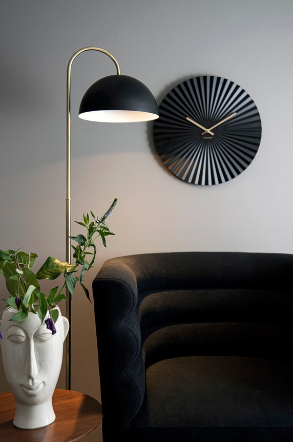 Salon i sypialnia Karlsson zegar ścienny KA5657BK czarny