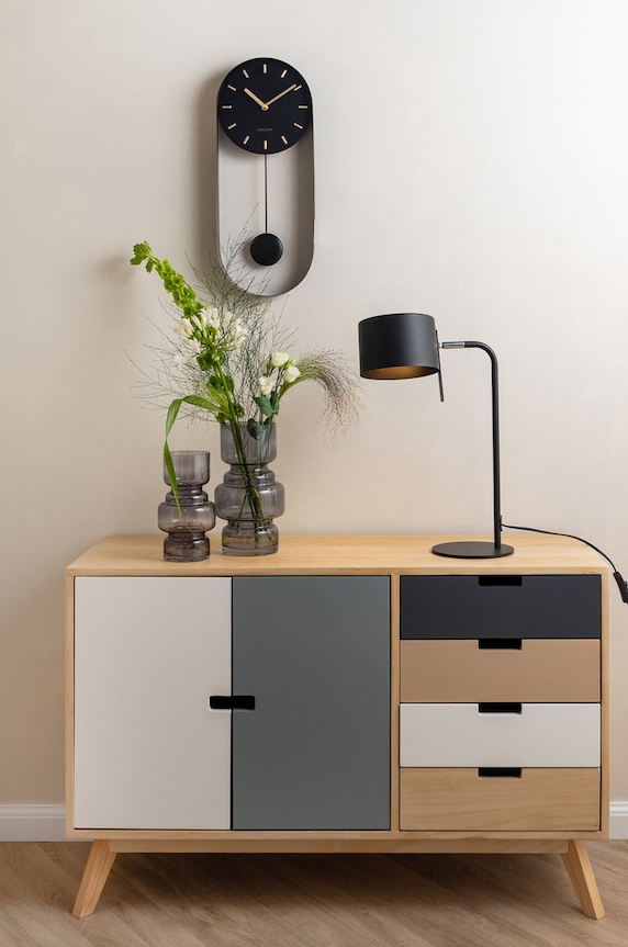 Living și dormitor Karlsson ceas de perete KA5822BK negru