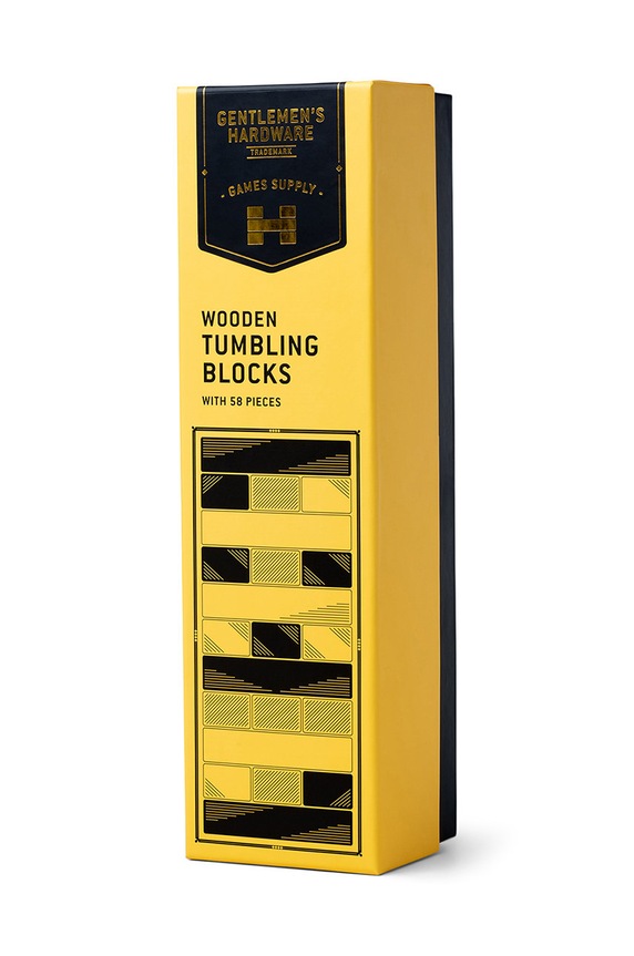 Lifestyle Gentlemen's Hardware gra Wooden Tumbling Blocks GEN582UK żółty