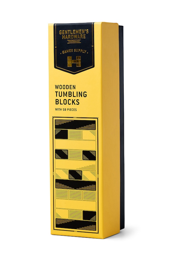Lifestyle Gentlemen's Hardware gra Wooden Tumbling Blocks GEN582UK żółty