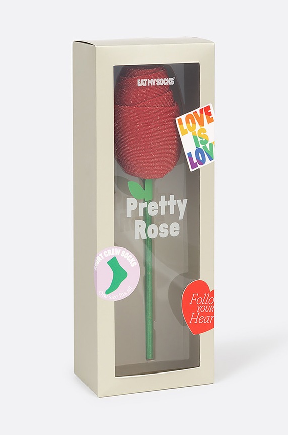 Eat My Socks skarpetki Pretty Rose czerwony EMSNSCRORE