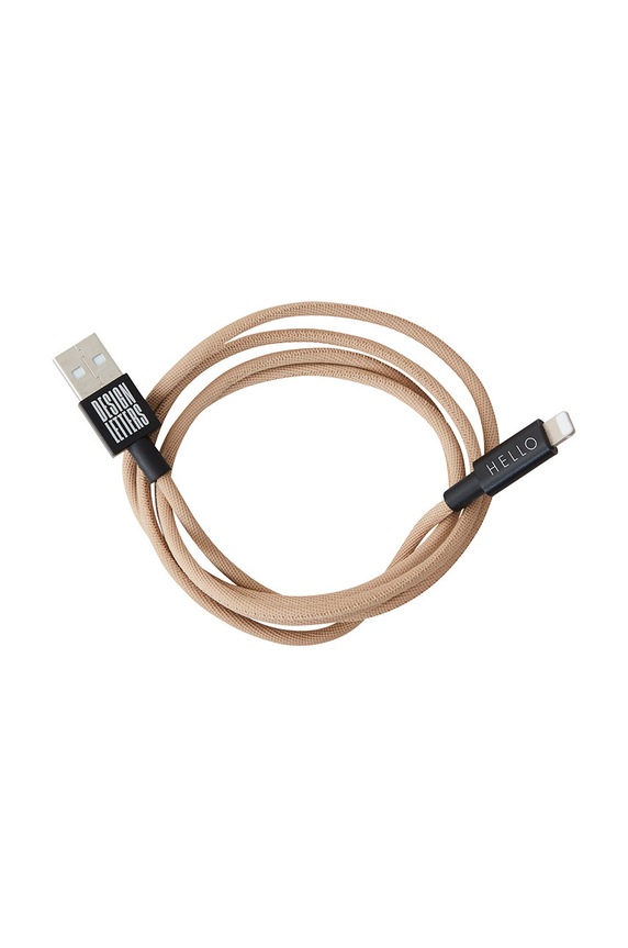 Design Letters caricabatterie USB-C Lightning 1 m 60201024BEIGE beige AA00