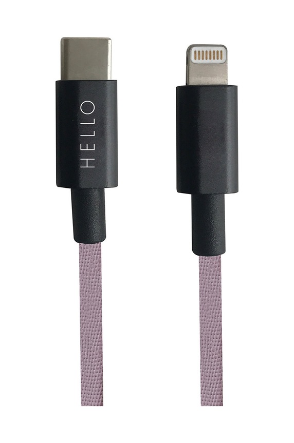 Design Letters caricabatterie USB-C Lightning 1m violetto 60201023LAVENDER