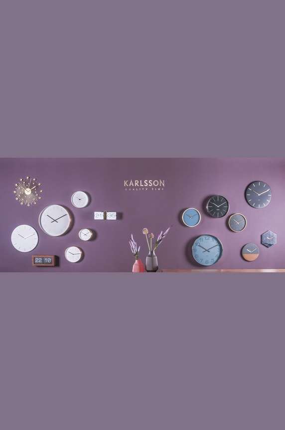 Salon i sypialnia Karlsson zegar ścienny KA5716BK szary