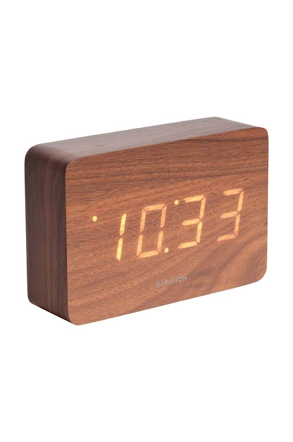 Karlsson budzik LED Square brązowy KA5653DW