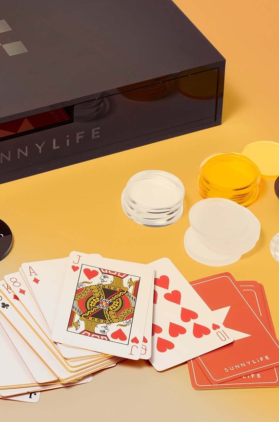 SunnyLife gra poker Luxe Lucite Poker Sepia Citrus multicolor S35LLPOK