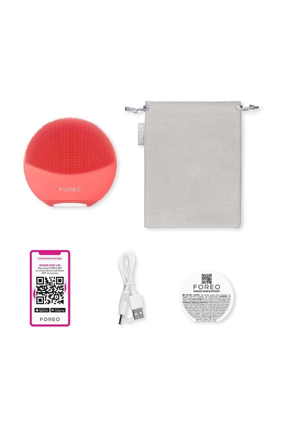 Dvostrani masažer za čišćenje lica FOREO LUNA™ 4 mini narančasta F1320