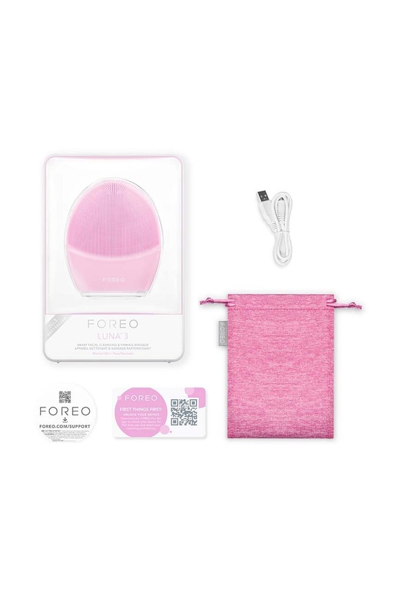 FOREO szczoteczka masująca i czyszcząca skórę twarzy LUNA™ 3 Normal Skin różowy F9113