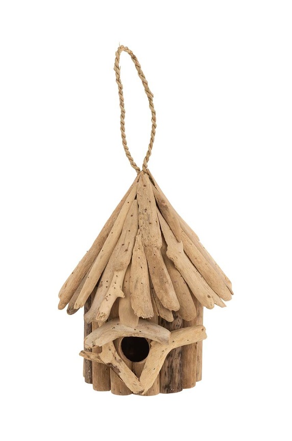 Krmítko pre vtáčiky J-Line Driftwood Small béžová 15736